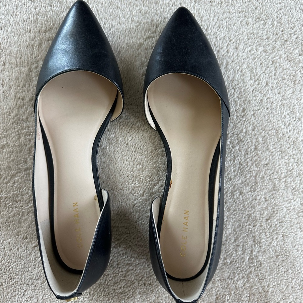 Cole Haan Black Leather Flats Sleek Minimalist Design